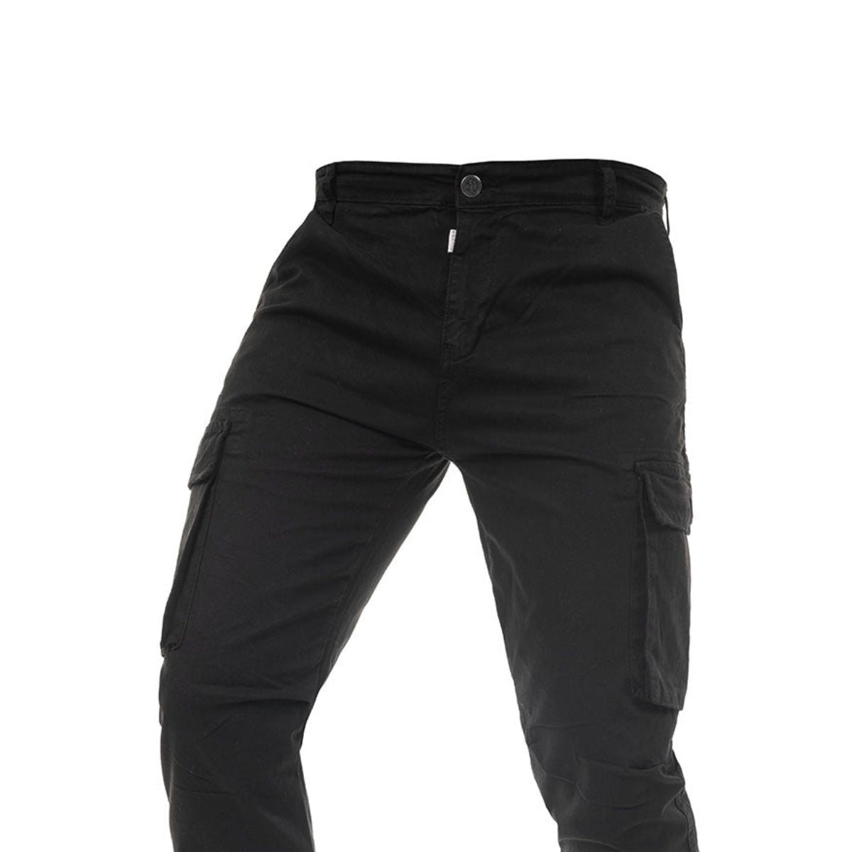 Ανδρικό Παντελόνι Cargo με Λάστιχο (3258) - BLACK - Panda Clothing