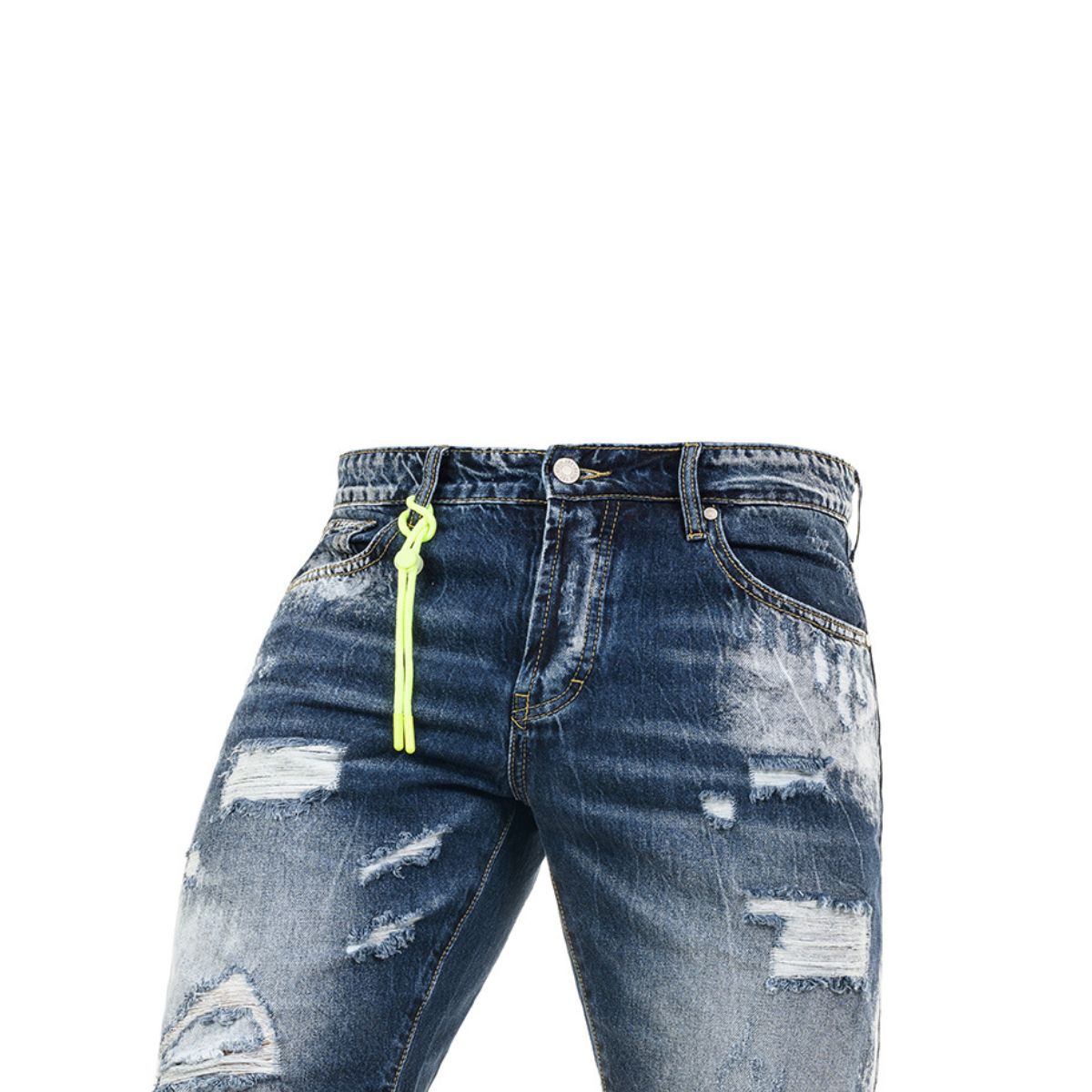 Ανδρική Βερμούδα Jeans με Σκισίματα (3287) - BLUE - Panda Clothing
