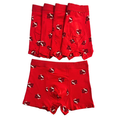 ΣΕΤ 5 Ανδρικά Μποξεράκια Christmas (6454) - RED - Panda Clothing